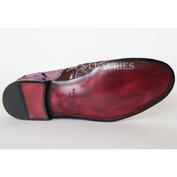 DOLCE & GABBANA SHOES LOAFERS BROCADE CRYSTAL CROWN FLATS sz 39.5 9.5 - Picture 9 of 10